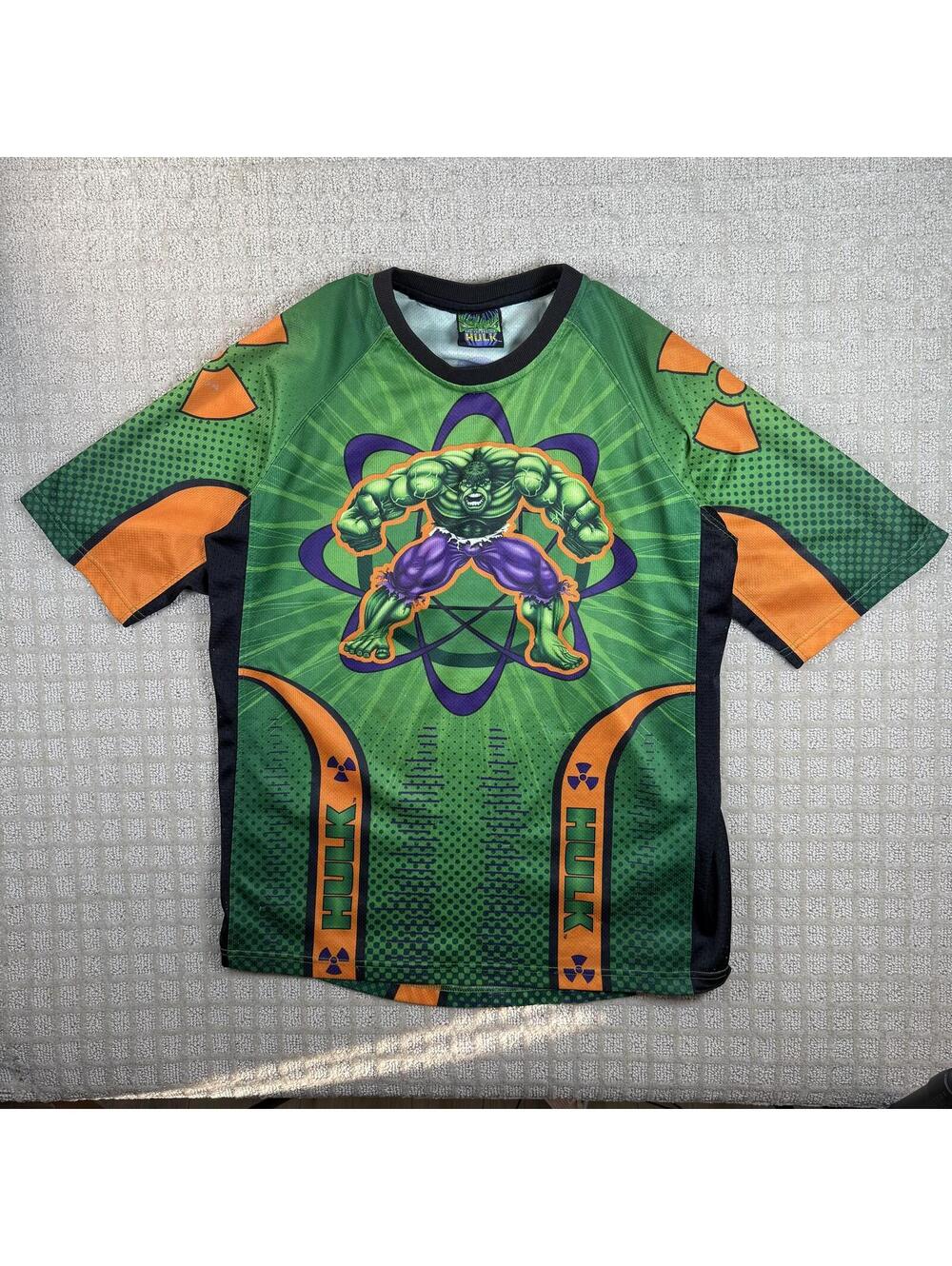 Y2K Marvel Incredible Hulk jersey shirt medium